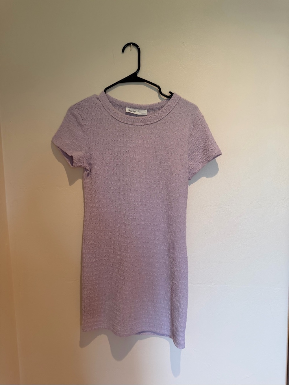 Elodie Lilac Textured Knit Short Sleeve Dress